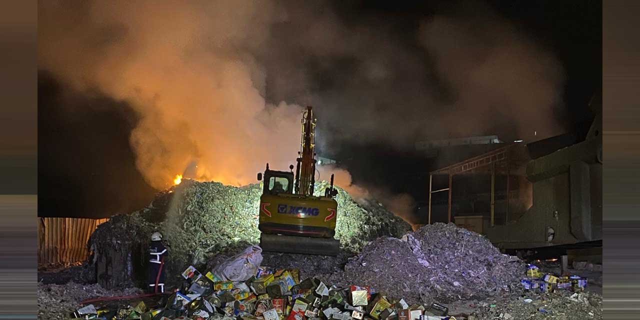 Kırıkkale’de geri dönüşüm tesisinde çıkan yangın korkuttu!