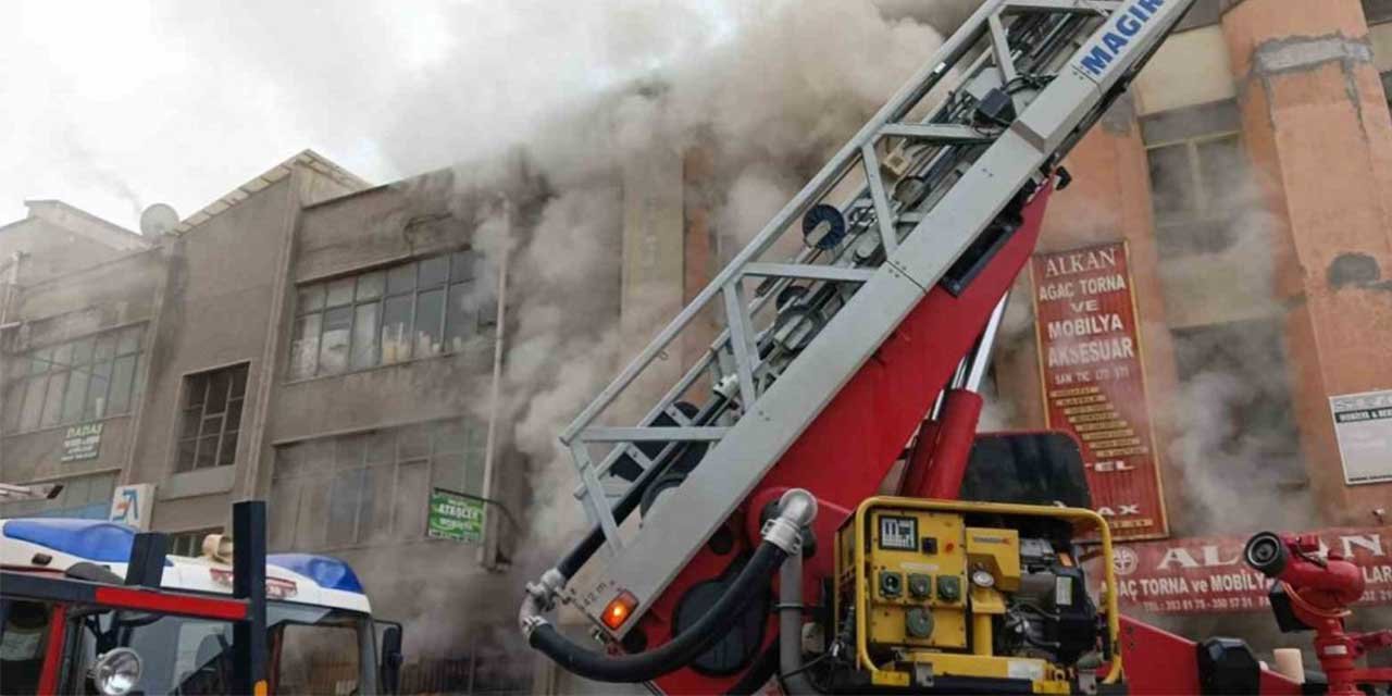 Ankara’da torna ve mobilya atölyesinde yangın