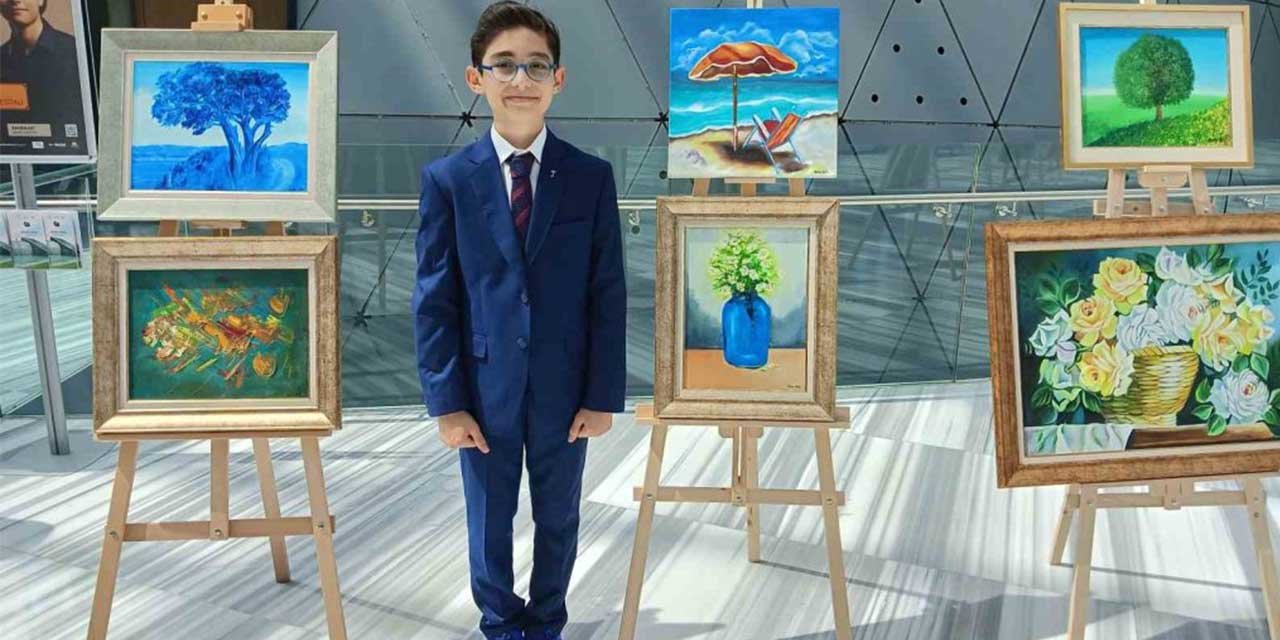12 yaşındaki ressamdan şehit babası anısına resim sergisi