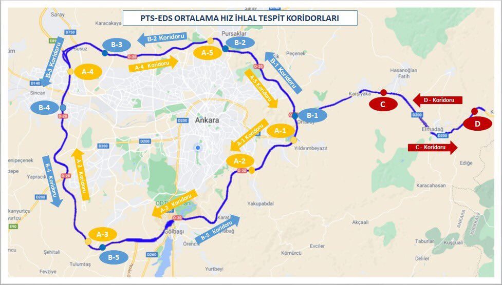 Ortalama Hız Koridorları oluşturuldu