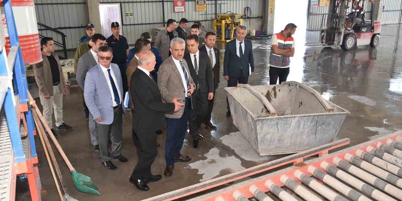 Vali Mehmet Makas’tan beton santralini inceledi