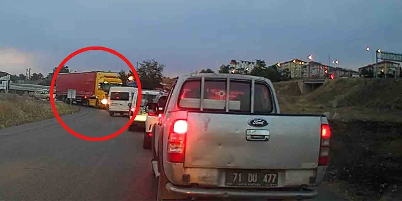 Kırıkkale’de sabırsız sürücü minibüsü ile ters yöne girdi