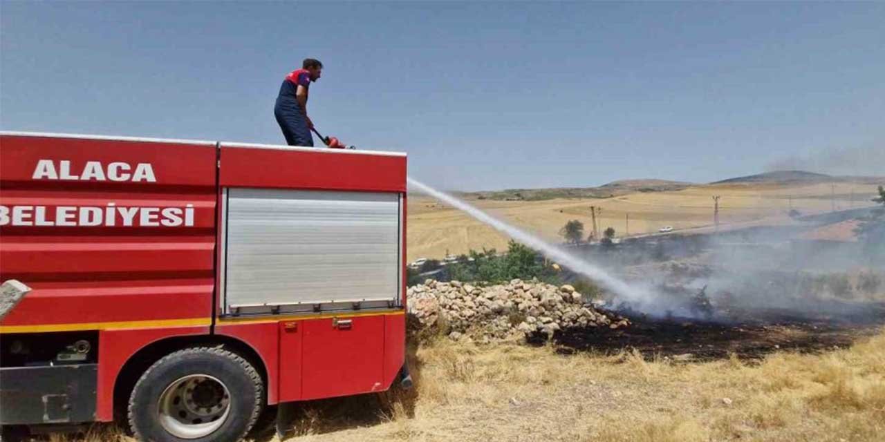 Alaca itfaiyesinden anız yangını uyarısı