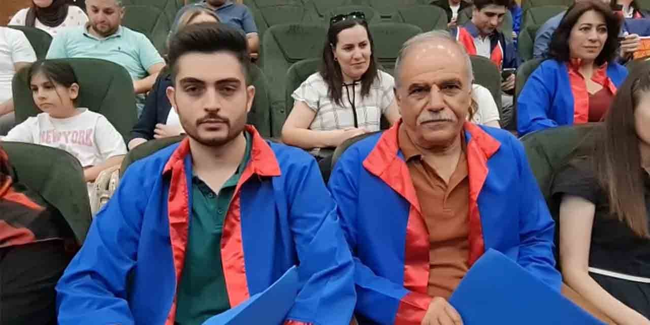 Kırıkkale’de baba ve oğlu aynı anda mezun oldu