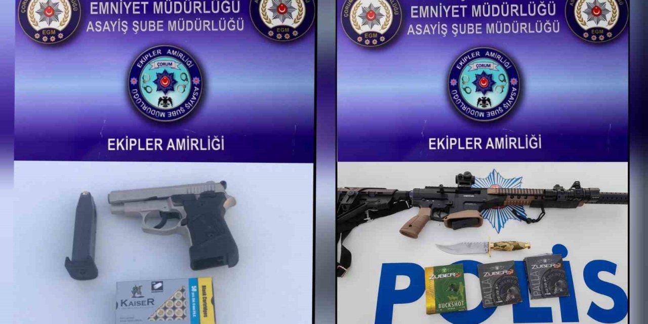 Çorum polisi çok sayıda silah ve uyuşturucu ele geçirdi