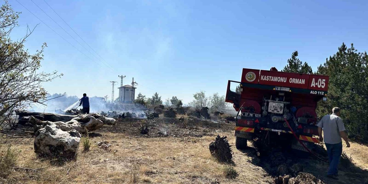 Kastamonu’da tarlada çıkan yangın ormana sıçradı