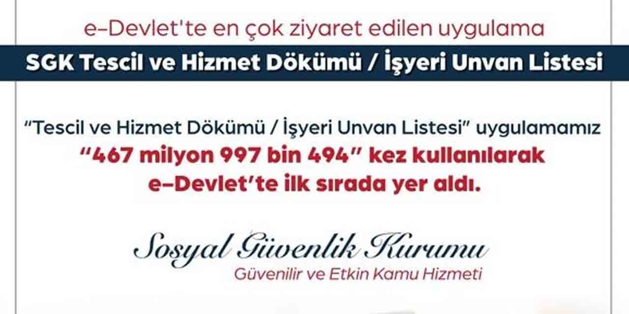 e-devlette en çok SGK hizmet dökümü arattırıldı