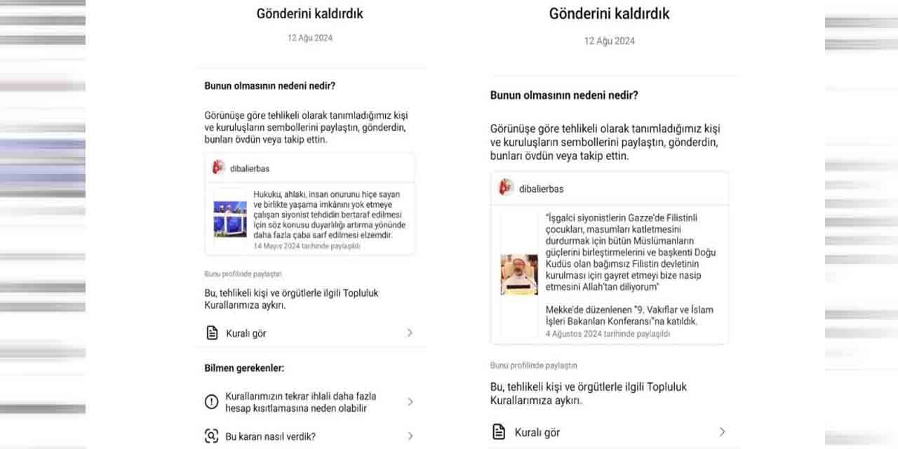 Instagram, Diyanet İşleri Başkanı Erbaş’ın mesajlarını sildi