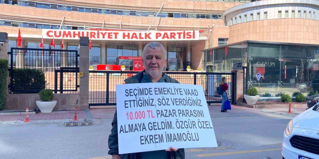 CHP Genel Merkezi önünde Ekrem İmamoğlu protestosu