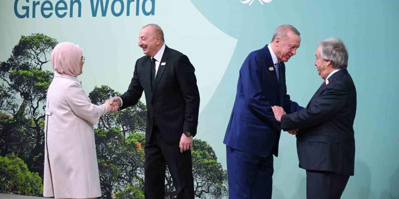 Cumhurbaşkanı Erdoğan ve Eşi ,Guterres ve Aliyev tarafından karşılandı