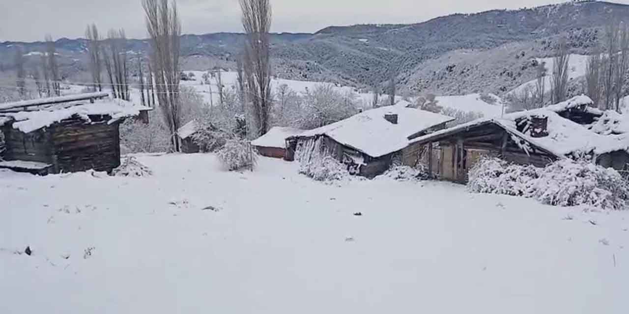 Çorum’da kar yağışı köyleri beyaza bürüdü