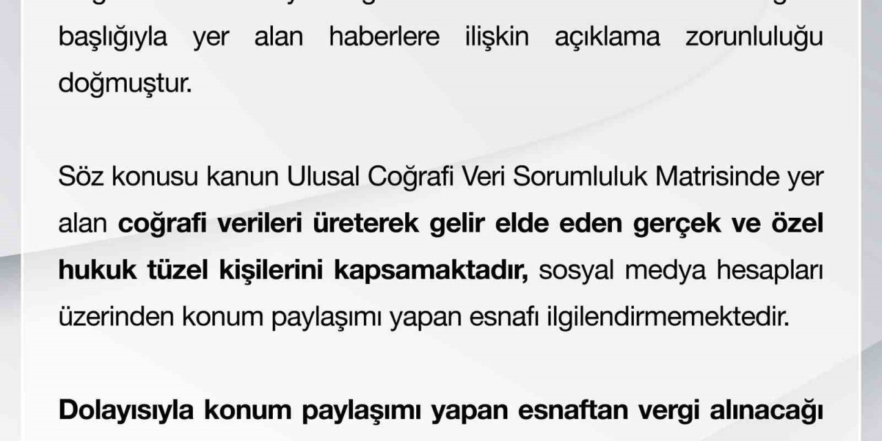 Çevre, Şehircilik Bakanlığından "konum vergisi" açıklaması