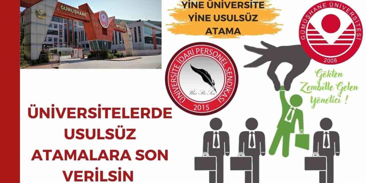 ÜNİPERSEN’den Gümüşhane Üniversitesi’ndeki atamalara tepki