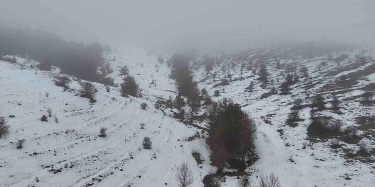 Kızılcahamam’da kar ve orman güzelliği havadan görüntülendi