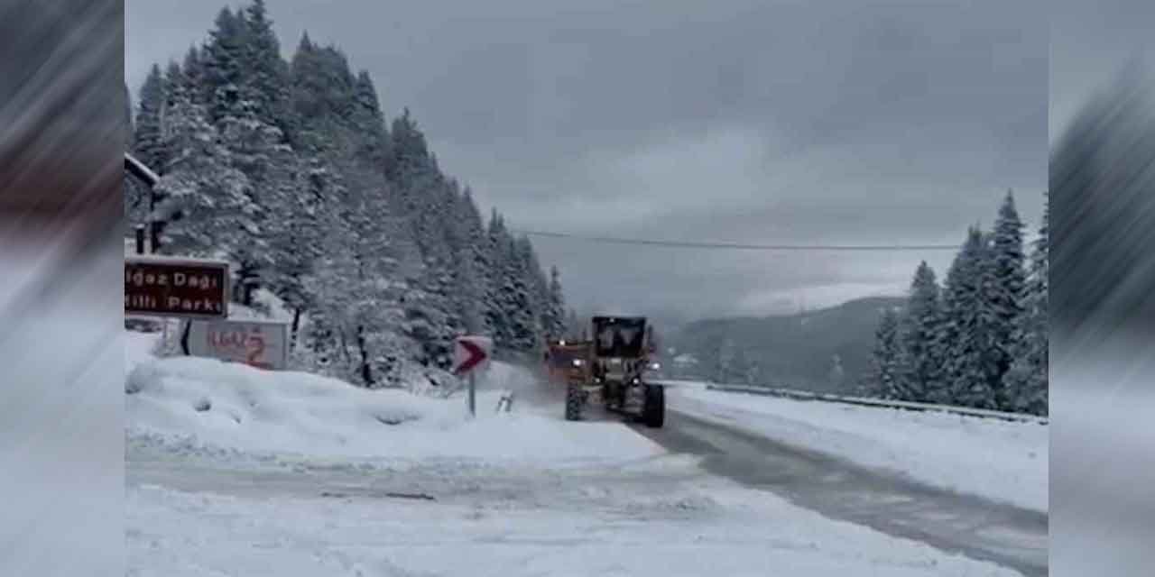 Kastamonu’nun yüksek kesimlerinde kar yağışı etkili oldu