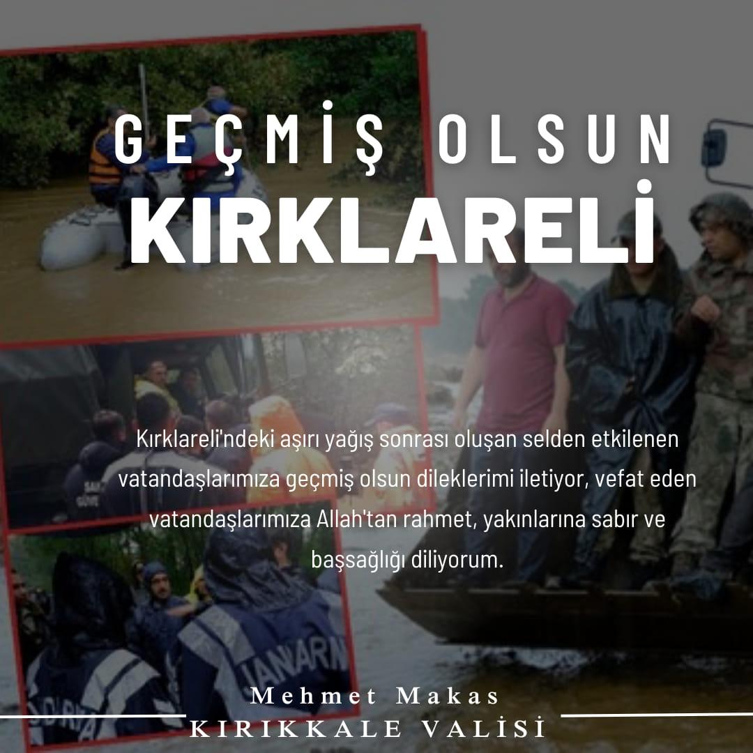 Vali Makas’tan “Geçmiş Olsun” Mesajı