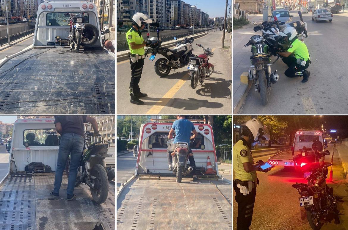 Çevreye Rahatsızlık Veren Araçlara Para Cezası Uygulandı, 4 Motosiklet Trafikten Men Edildi